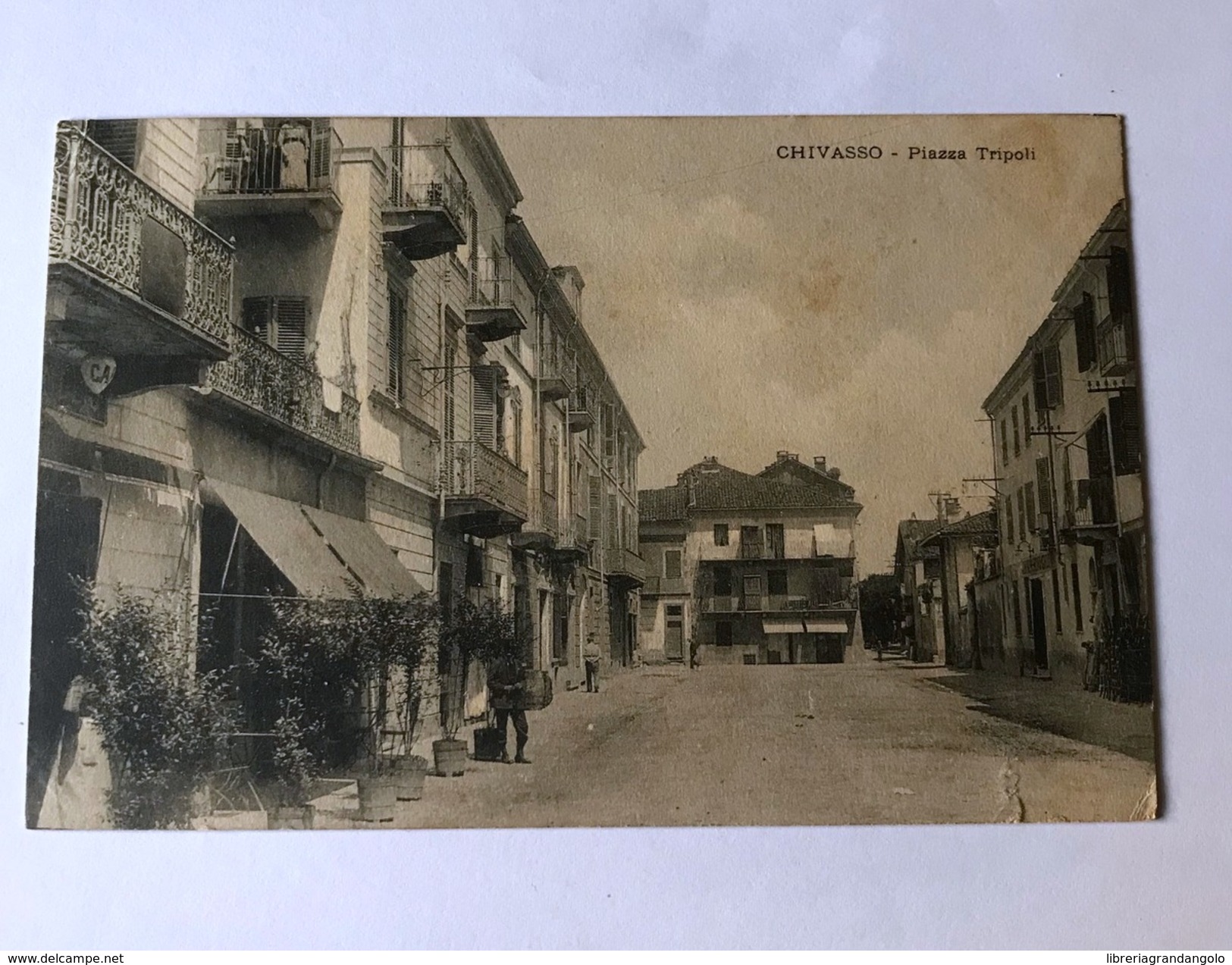 Cartolina Piazza Tripoli Chivasso Viaggiata 1914 - Altri & Non Classificati