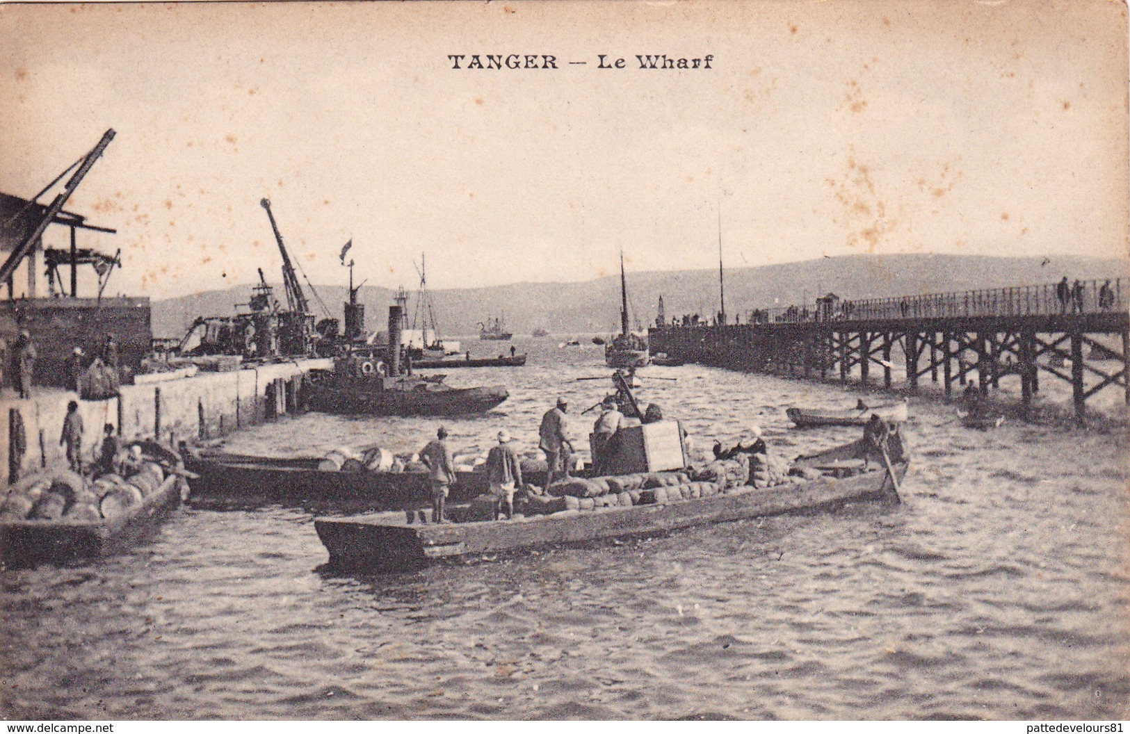 CPA MAROC MOROCCO  TANGER Le Wharf (2 Scans) - Tanger