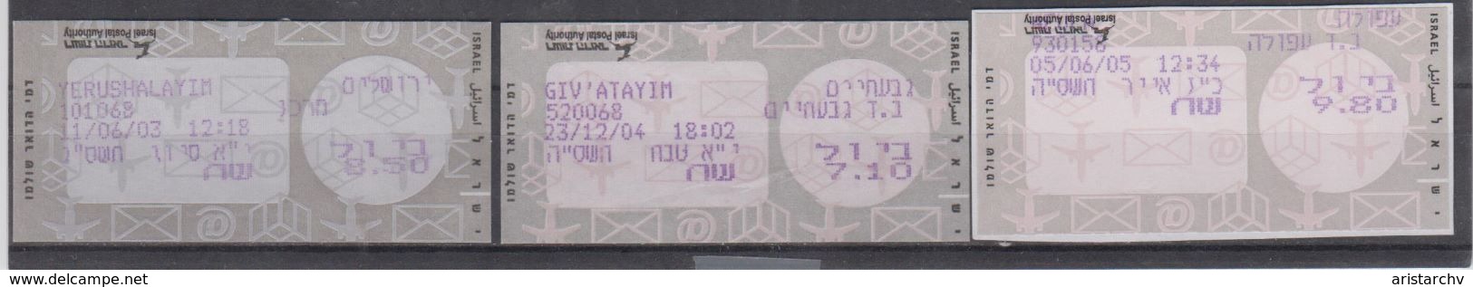 ISRAEL MASSAD ATM COLLECTION OF 3 STAMPS - Viñetas De Franqueo (Frama)