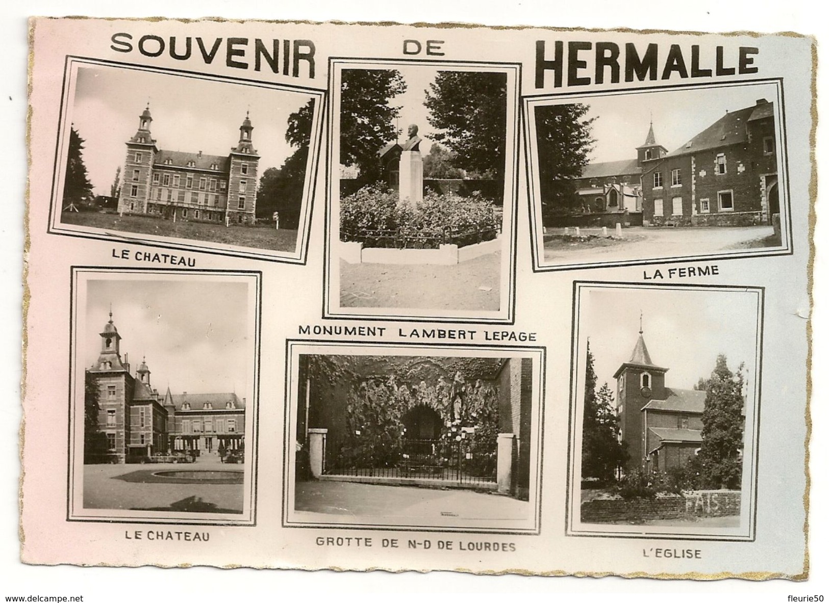 Souvenir De HERMALLE (Engis)   Multivue: Le Château; Monument Lambert Lepage; La Ferme; Grotte N-D De Lourdes; L'Eglise. - Engis