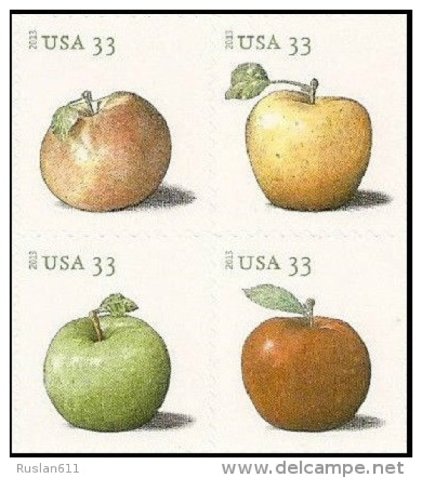 USA 2013 #4727/30 Apples 0.33c  X 4 MNH ** - Unused Stamps