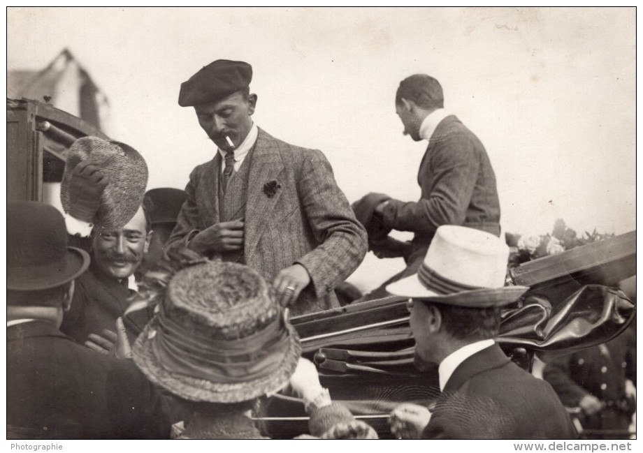 Aviateur Alfred Leblanc Pionnier De L'Aviation Signant Des Cartes Postales Ancienne Photo 1910 - Aviation