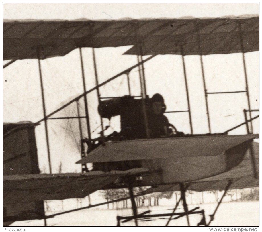 Biplan Voisin De Moore Brabazon Camp De Chalons Aviation Ancienne Photo Branger 1908 - Aviation