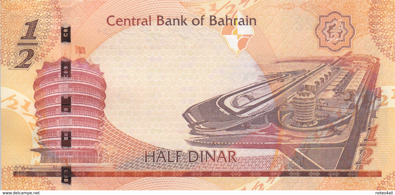 BAHRAIN 1/2 DINAR 2008 P-25 UNC */* - Bahrain