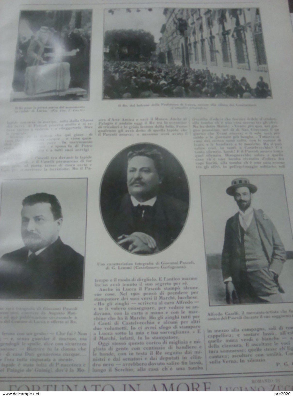 GIOVANNI PASCOLI LUCCA STAZIONE SANTA MARGHERITA LIGURE SEDRIANO MORTE DI ANATOLE FRANCE CASTANO PRIMO ROBECCHETTO - Altri & Non Classificati