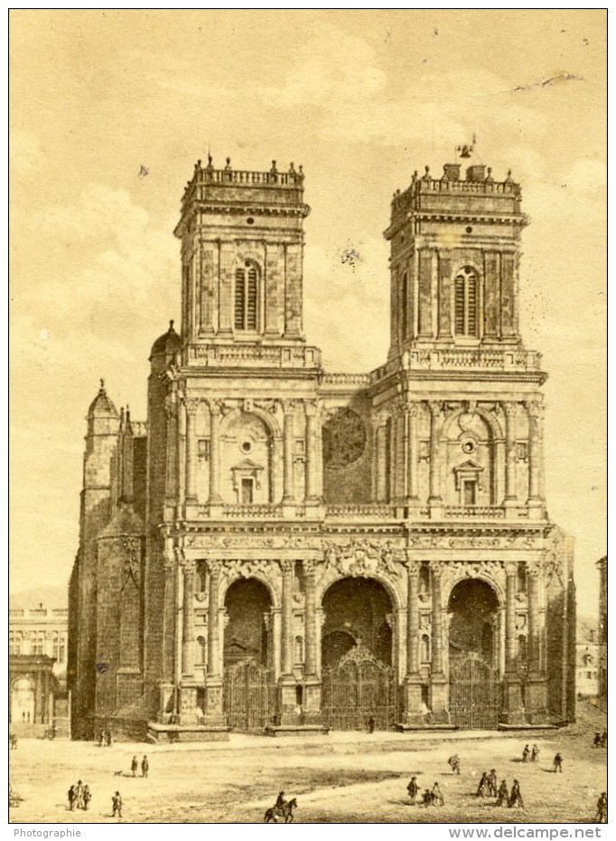 France Auch Cathedrale Sainte Marie Ancienne Photo CDV Gravure De Sinnett 1870 - Old (before 1900)