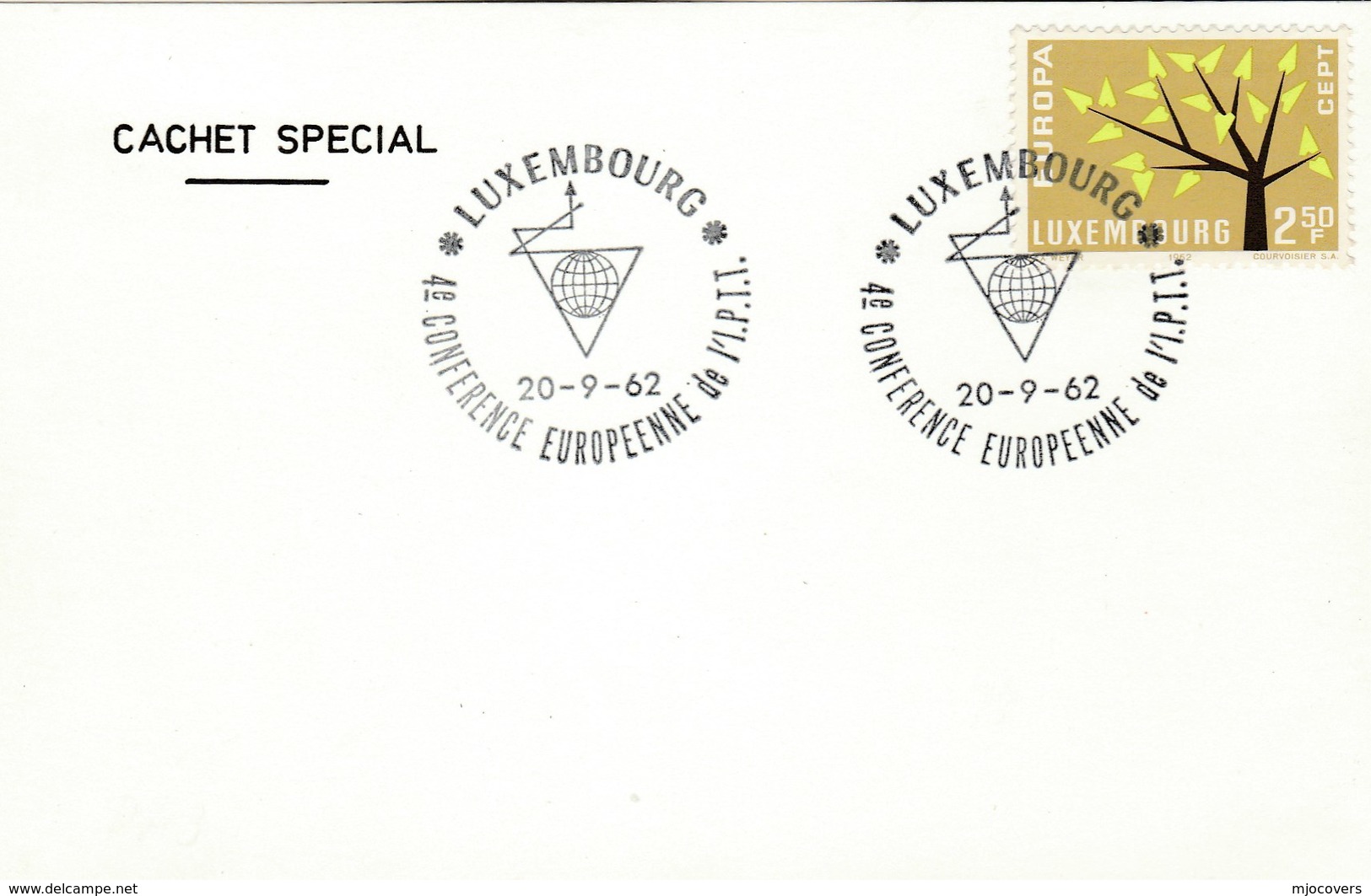 1962 LUXEMBOURG EVENT European  IPTT CONFERENCE Card Europa Stamps Telecom - Lettres & Documents