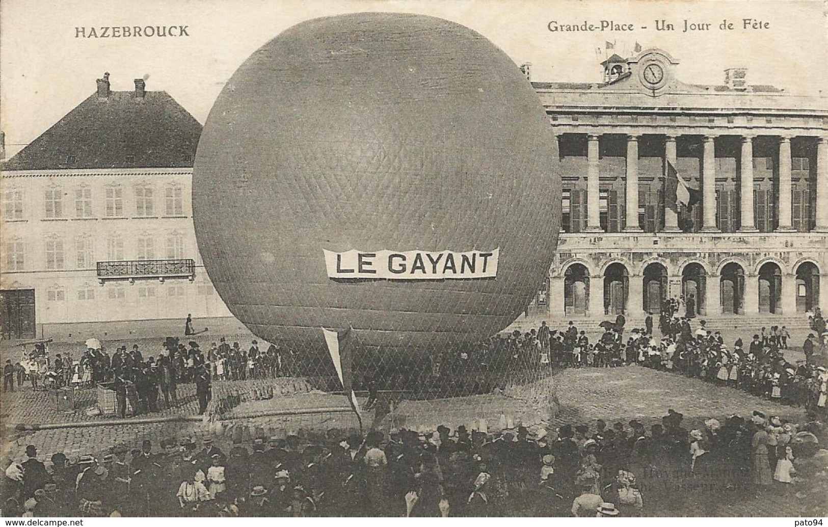 HAZEBROUCK  -  GRANDE  PLACE   /   Ballon   " LE  GAYANT "  /  Aérostation - Hazebrouck