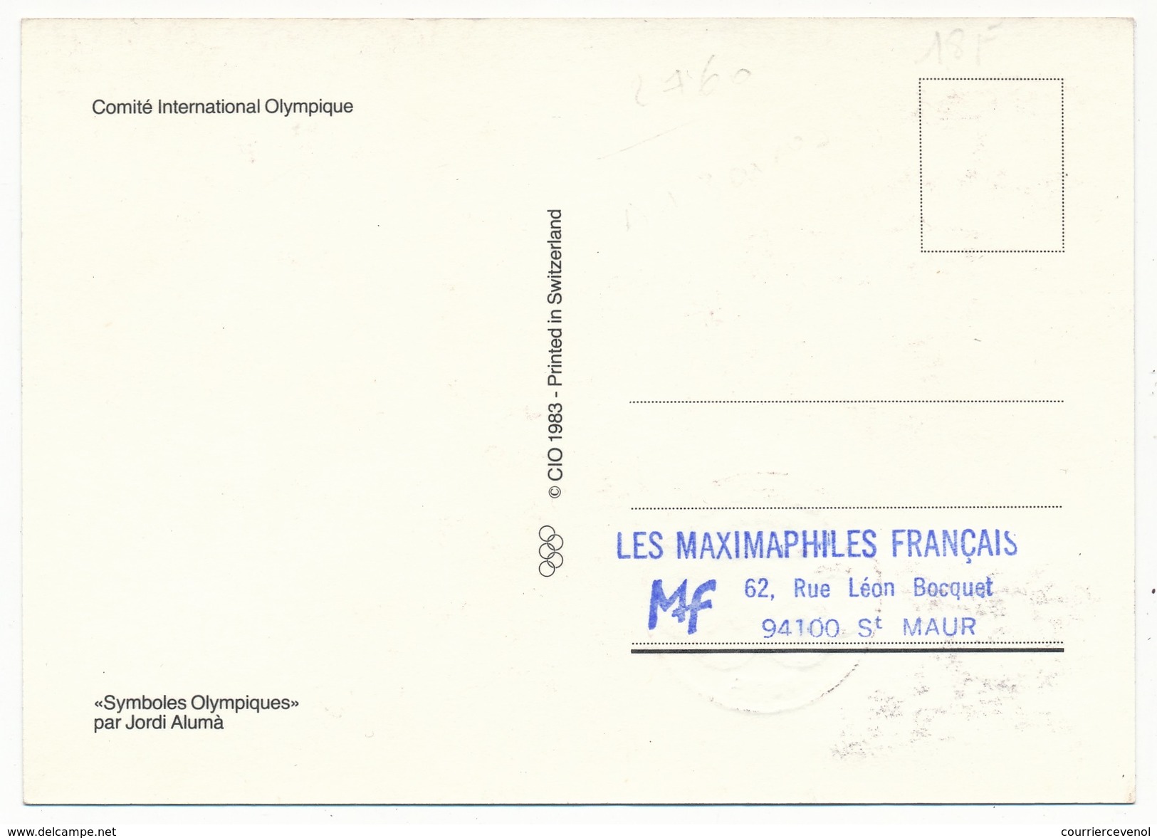 FRANCE => CARTE MAXIMUM => Jeux Olympiques Albertville / Barcelone - Anneaux Olympiques - Paris 1992 - 1990-1999
