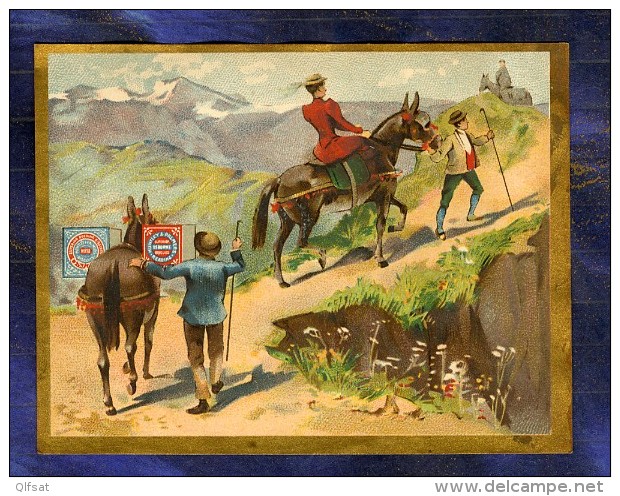 Chromo Huntley &amp; Palmers Randonnée âne Mulet Donkey Trecking Vintage Trade Card - Autres & Non Classés