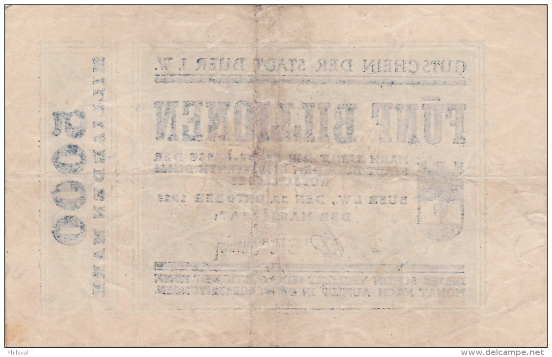 Billet De 5000 Milliarden Mark - Stadt BUER - 1923 - 5 Biljoen Mark