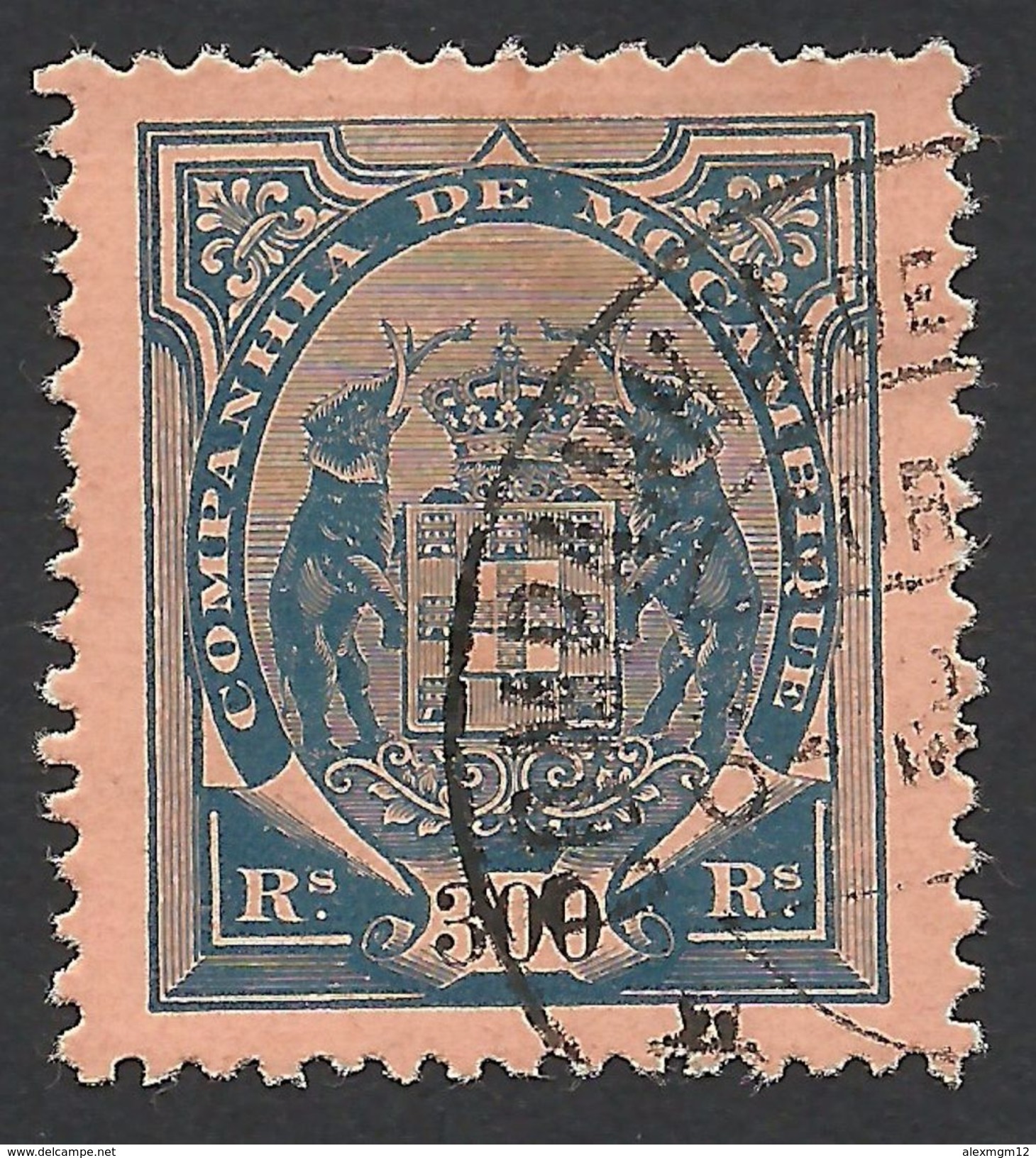 Mozambique Company, 300 R. 1895, Sc # 35, Mi # 23B, Used - Mozambique