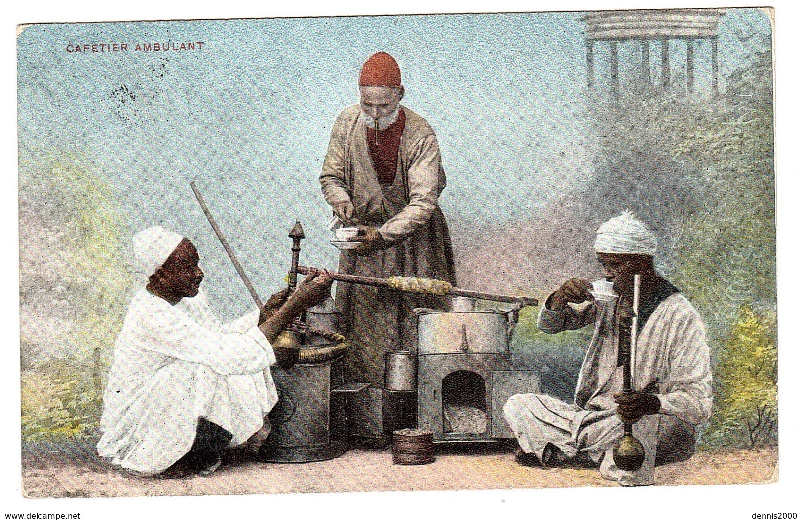 EGYPTE - Cafetier Ambulant - Carte Colorisée - MÉTIER - MARCHAND AMBULANT - Ed. Lichtenstern & Harari, Cairo N°151 - Abu Kabir