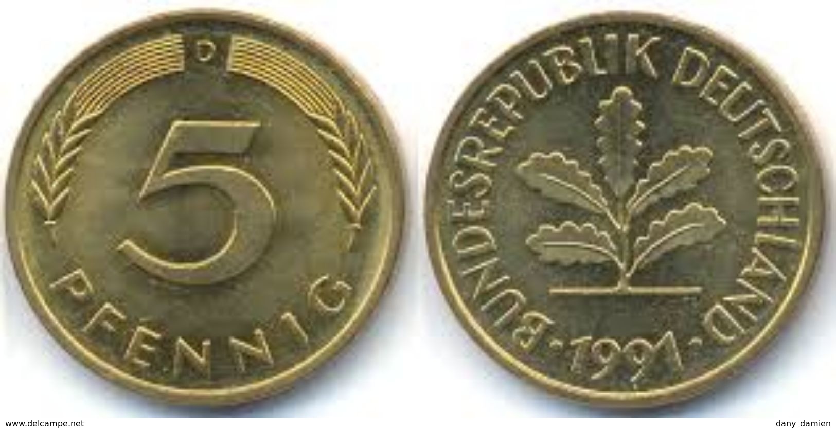 ALLEMAGNE - GERMANY - 5 PFENNIG (1991) - 5 Pfennig