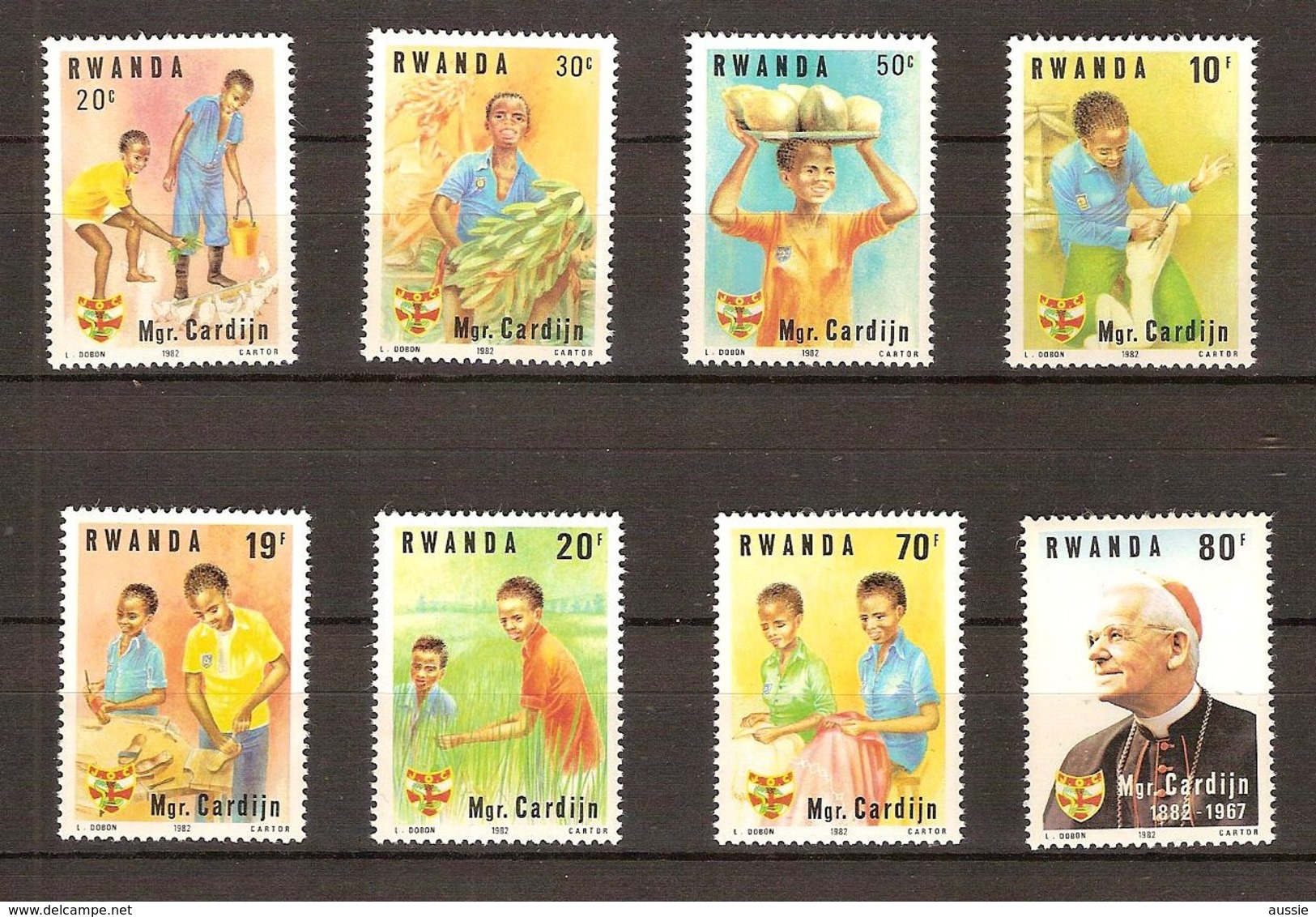 Rwanda Ruanda 1982  OBCn° 1169-1176 *** MNH  Cote 5,50 Euro Cardinal Cardijn - Neufs