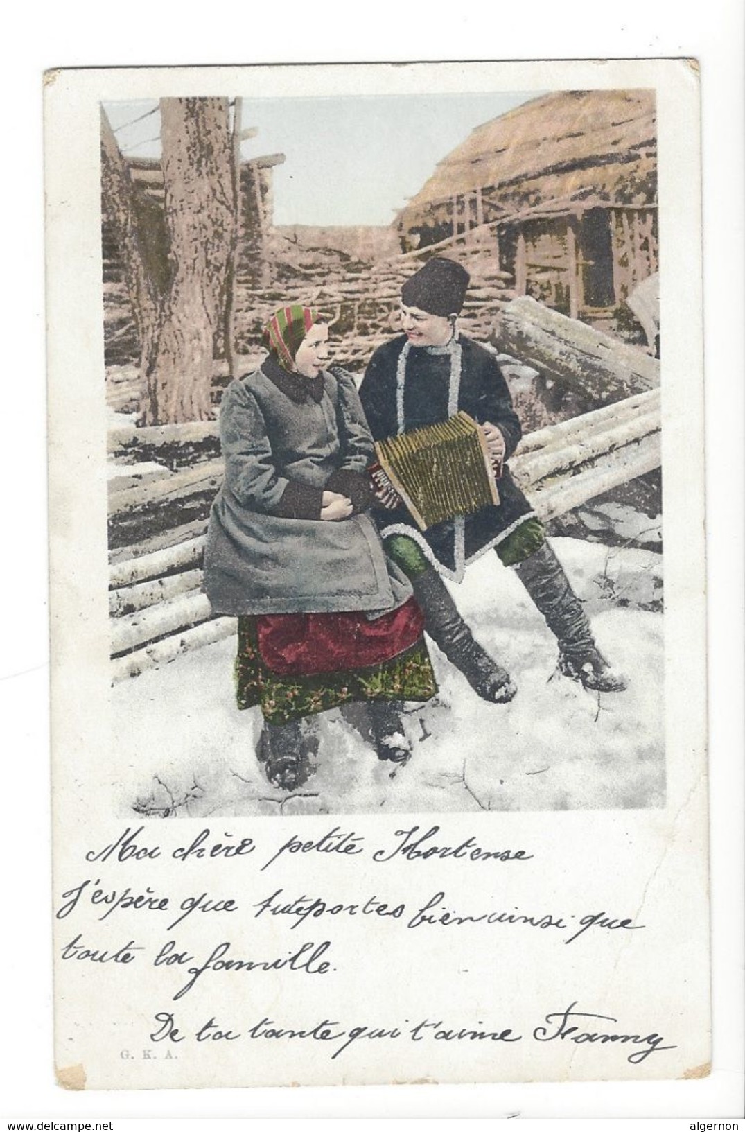 18610 - Couple Dans La Neige Accordéon (attention Pli) - Couples