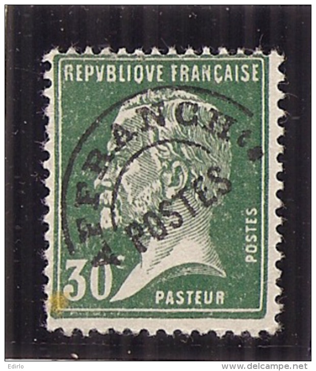 France   - Préoblitéré N ° 66 Pasteur 30cts Vert Côte 7,00&euro; - 1893-1947