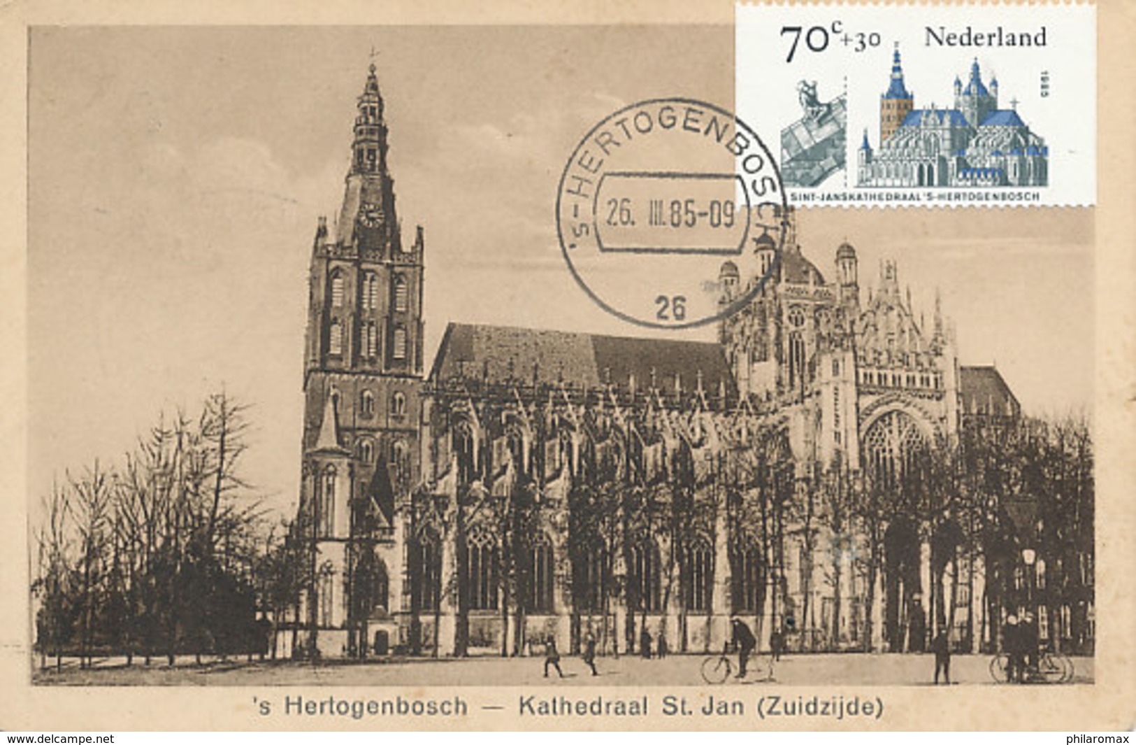 D32214 CARTE MAXIMUM CARD FD 1985 NETHERLANDS - ST. JOHN CATHEDRAL 's-HERTOGENBOSCH CP VINTAGE ORIGINAL - Eglises Et Cathédrales