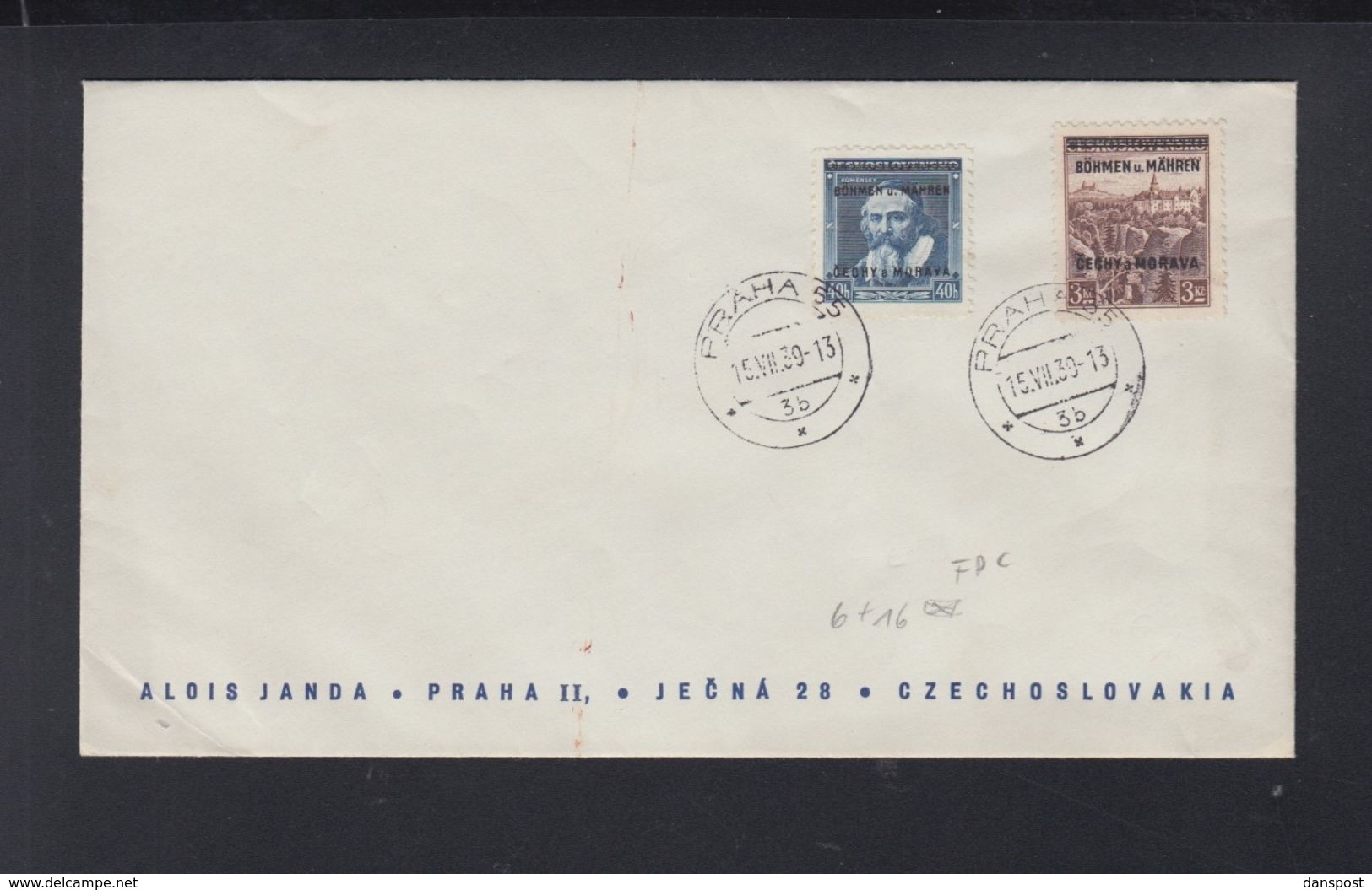 Böhmen Und Mähren FDC 1939 - FDC