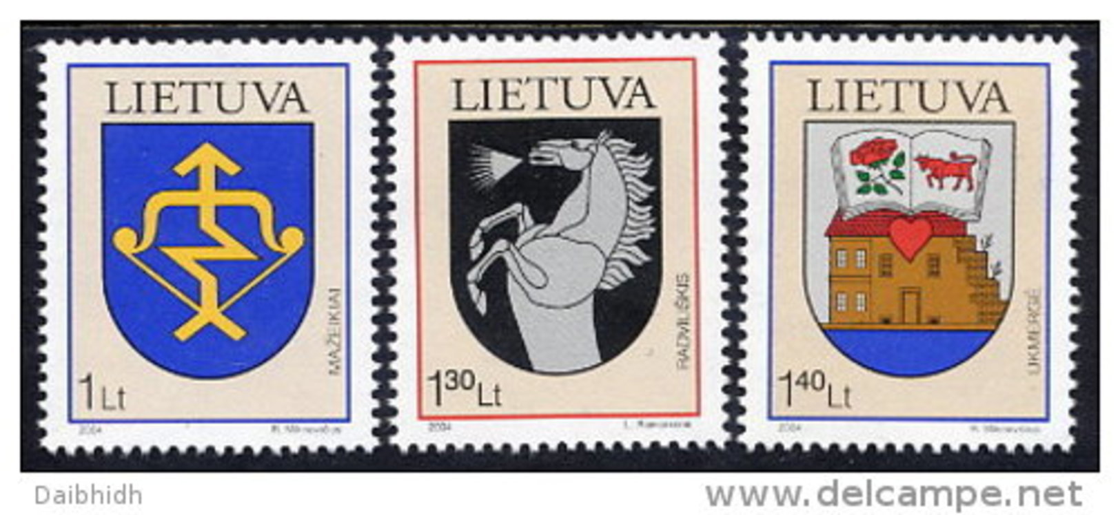 LITHUANIA 2004 Town Arms Set Of 3 MNH / **  Michel 838-40 - Lithuania