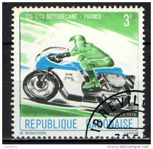 GABON - 1976 - MOTORCYCLES: MOTOBECANE FRANCE - USATO - Gabon (1960-...)