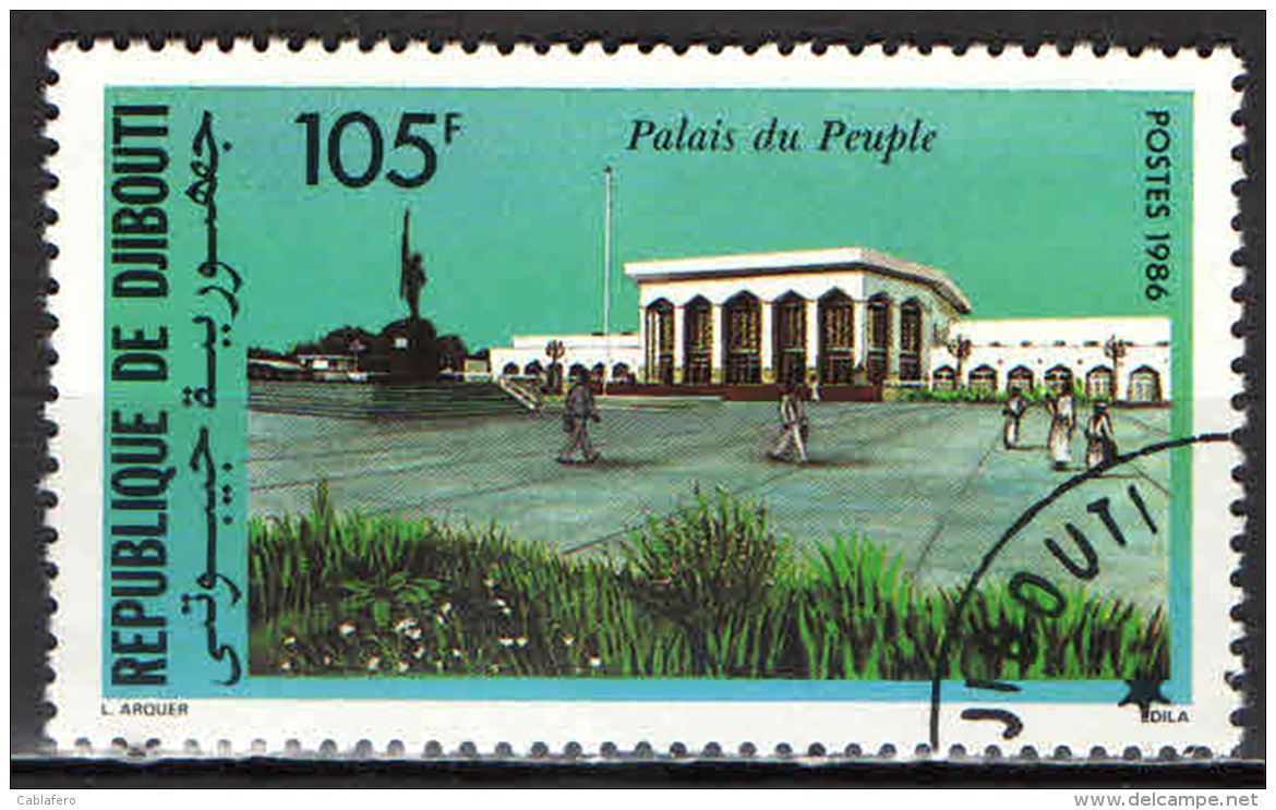 DJIBOUTI - 1986 - PALAZZO DEL POPOLO - USATO - Gibuti (1977-...)