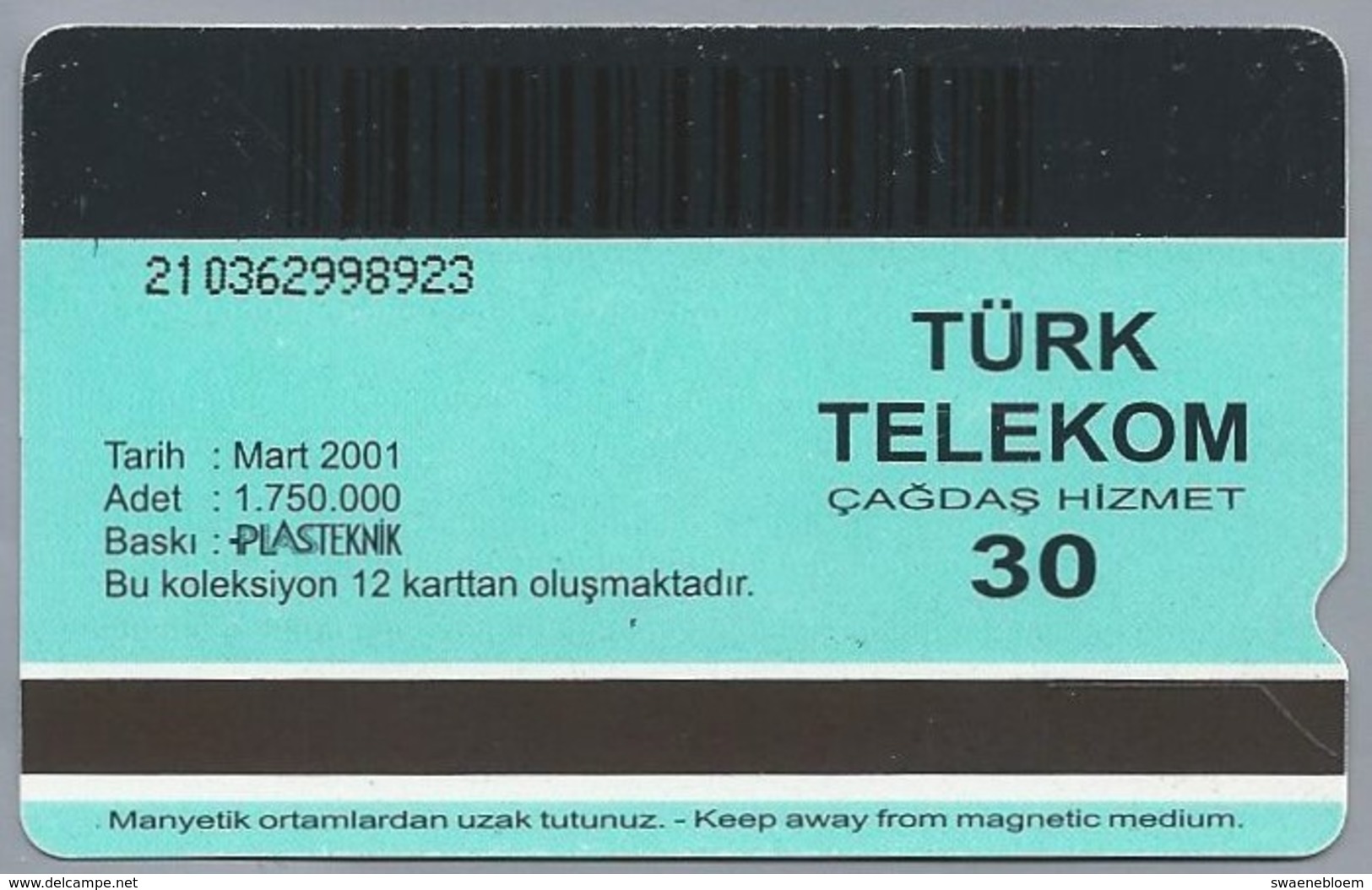 TR.- Telefoonkaart. TÜRK TELEKOM. KALELERIMIZ. Hosab Kalesi / Van. 2 Scans. - Turkije