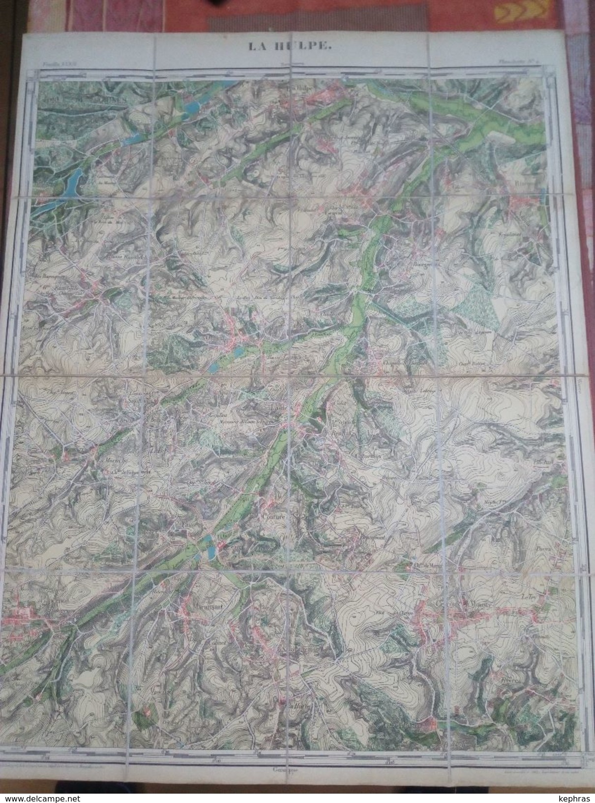 Superbe Carte Entoilée - LA HULPE - Année 1872 - Dimensions 57 / 44 CM - Mapas Geográficas