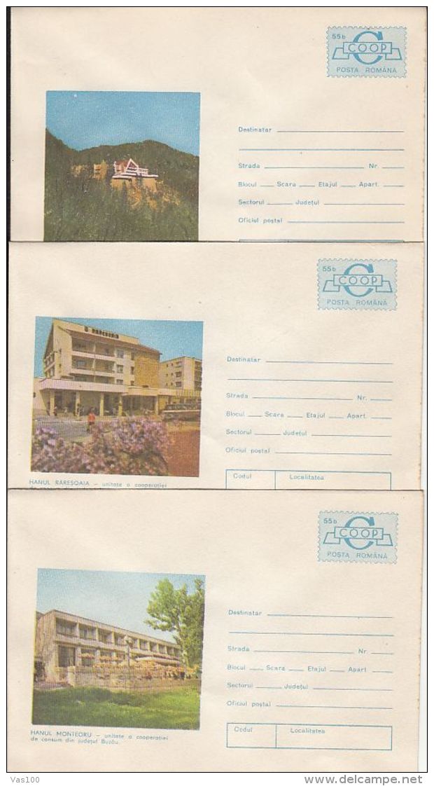 TOURISM, DIFFERENTS INNS AND CHALETS, COVER STATIONERY, ENTIER POSTAL, 12X, 1976, ROMANIA - Other & Unclassified