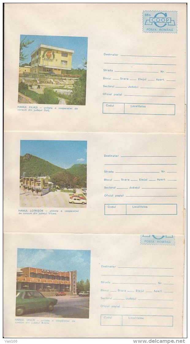 TOURISM, DIFFERENTS INNS AND CHALETS, COVER STATIONERY, ENTIER POSTAL, 12X, 1976, ROMANIA - Other & Unclassified