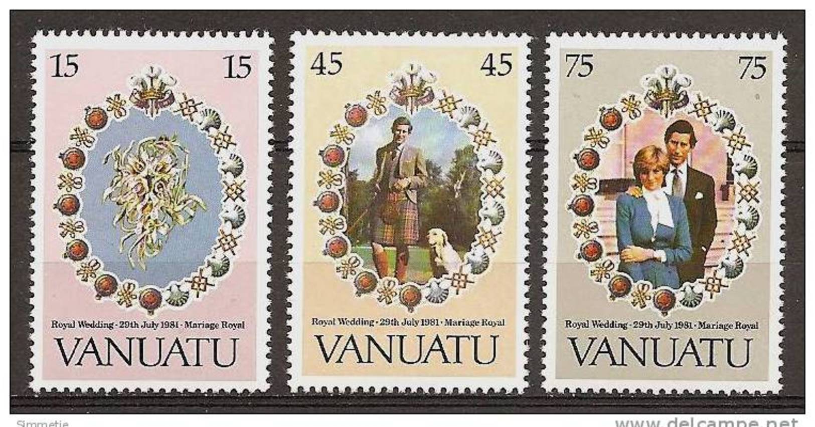 VANUATU 1981 - MARRIAGE Prince Charles & Lady Diana - 3v Mi 606-08 MNH ** Cv€1,60 V007 - Vanuatu (1980-...)