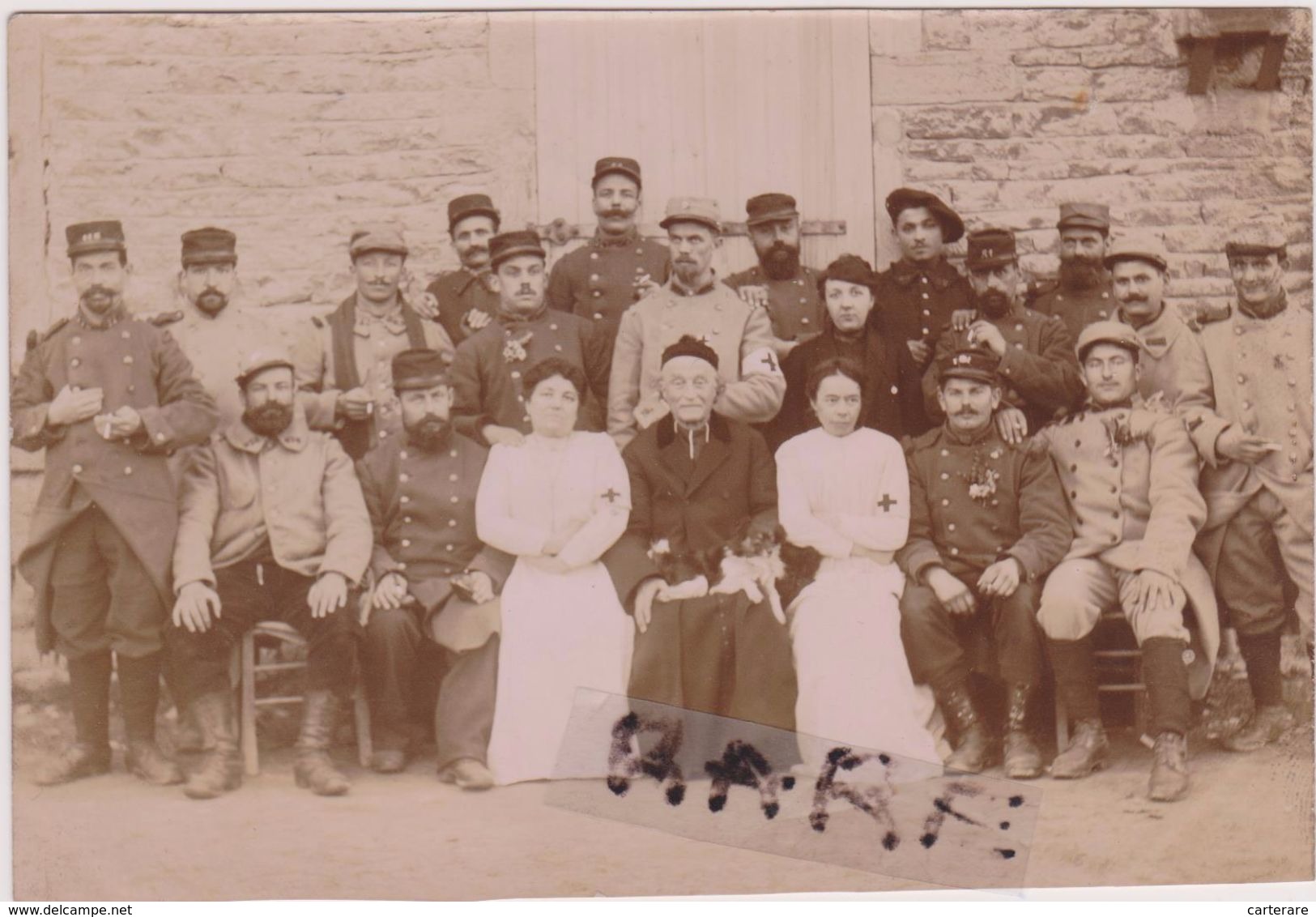 PHOTO ANCIENNE,27,EURE,BERNAY,CURE,PRETRE,CROIX ROUGE,MILITAIRES,1 ERE GUERRE - Places