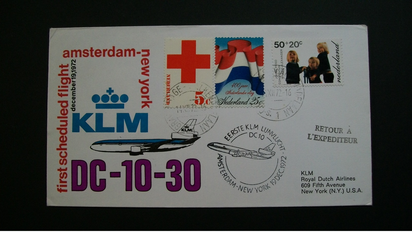 Netherlands.1972.KLM Royal Dutch Airlines From Gravenhage To New York - Other (Air)