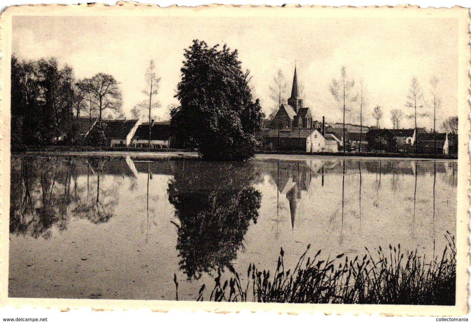 9 CPA Huldenberg  Plaats   Watermolen Vijvers Panorama   Klas Open Lucht Blindenschool Elzastr.Langestr. - Huldenberg