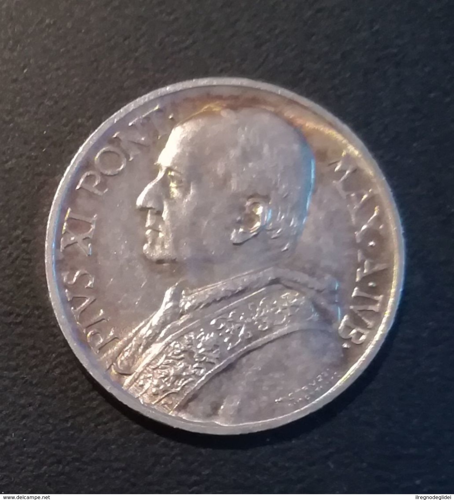 CITTA' DEL VATICANO - 5 LIRE GIUBILEO - IUB 1933/1934 - QUALITA' Q/FDC - NON PULITA - ARGENTO - Vaticano