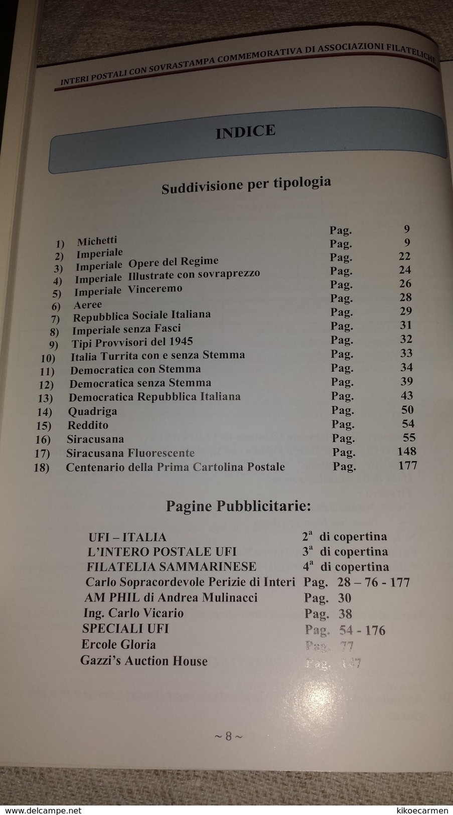 3scan INTERI POSTALI ITALIANI Con Sovrastampa Di Associazioni Filateliche FADDA Catalogo 190 Pages In 95 B/w Photocopies - Interi Postali