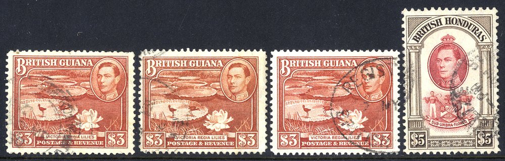 BRITISH COMMONWEALTH KGVI Definitives VFU British Guiana 1938-52 Set + Some Perf Variations, British Honduras 1938-47 Se - Otros & Sin Clasificación