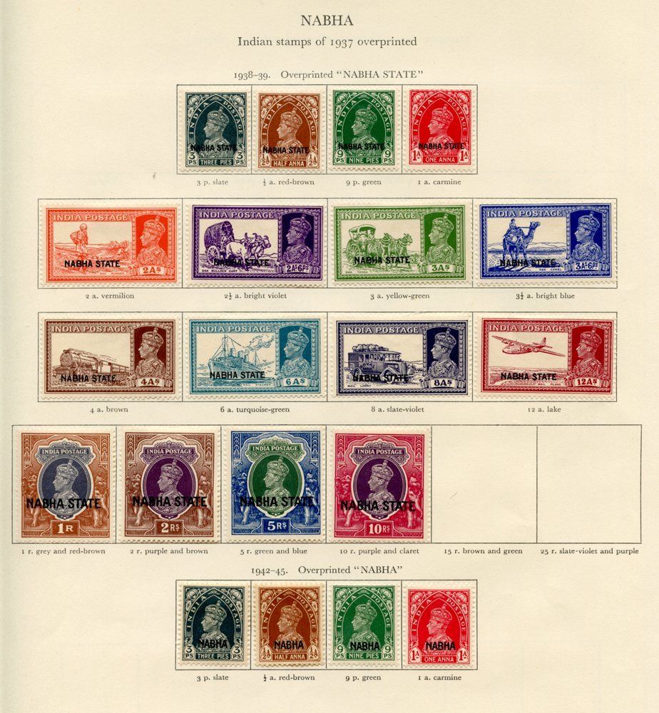 NABHA 1938-39 To 10r, 1941-45 Set, 1942-45 Set. OFFICIALS Complete. (48) Cat. £800 - Autres & Non Classés