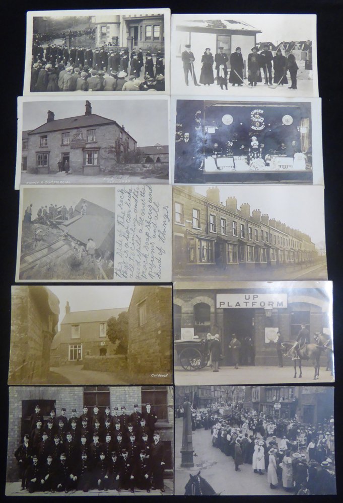 COLLECTION Of 97 Cards With Many Unidentified Real Photographs (RP's) Incl. GPO Workers, Residential Streets, Shop Front - Ohne Zuordnung