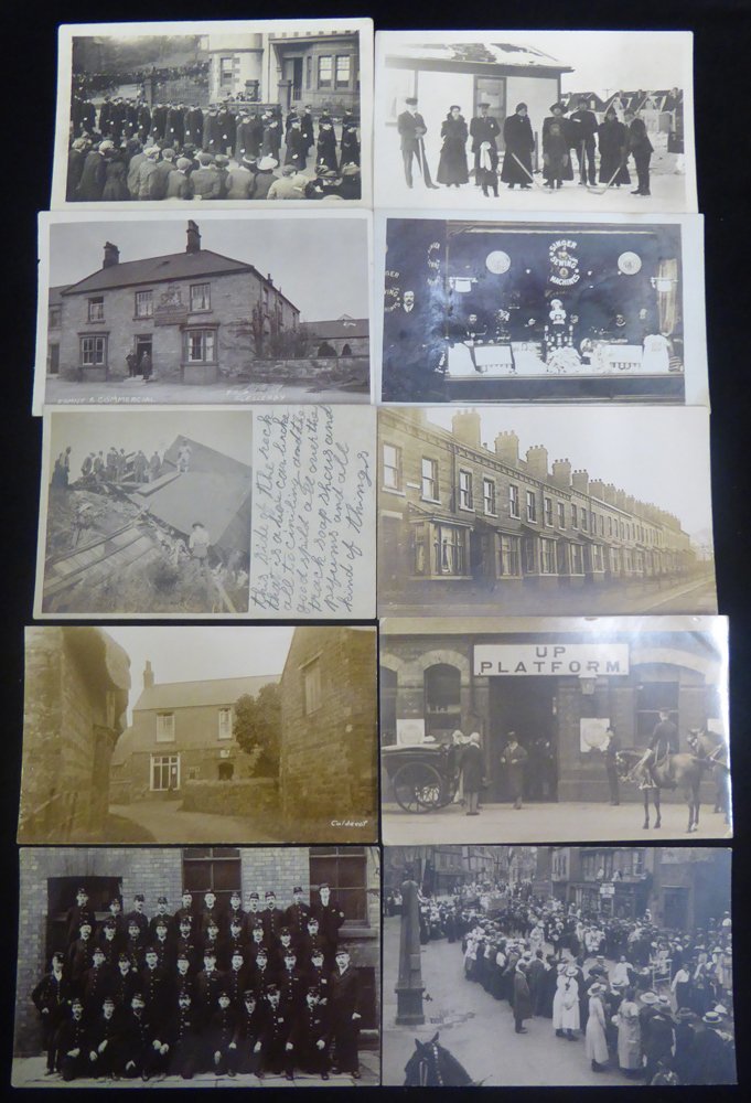 COLLECTION Of 97 Cards With Many Unidentified Real Photographs (RP's) Incl. GPO Workers, Residential Streets, Shop Front - Non Classés