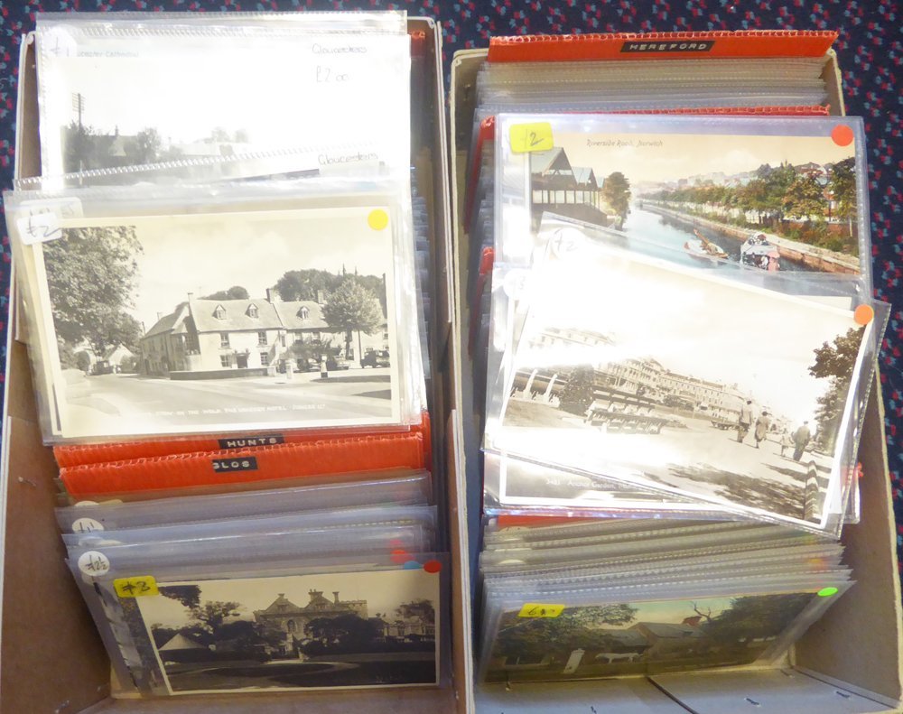DORSET, HANTS, HEREFORD, GLOS, NORFOLK, SUFFOLK Etc. Cards In Protectors (2 Boxes) Priced At £1, £2 Each (600) - Ohne Zuordnung