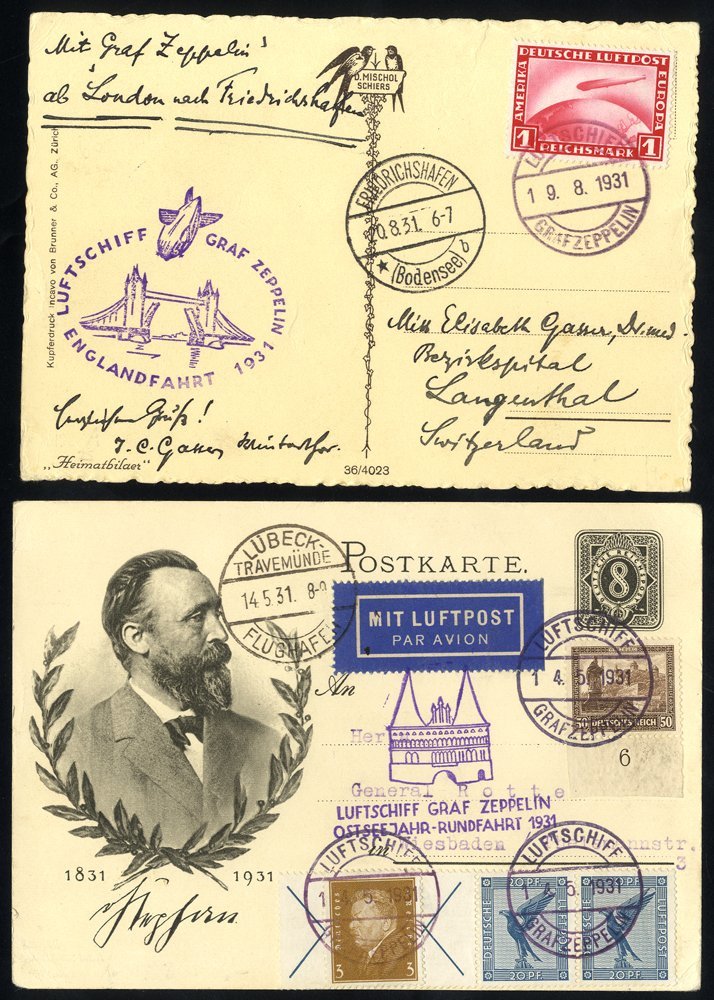 1931 Balta Round Flight Von Stephan 8pf Postal Stationery Card, Uprated 95pf (4 Vals) Tied 'Luftschiff Graf Zeppelin' C. - Autres & Non Classés