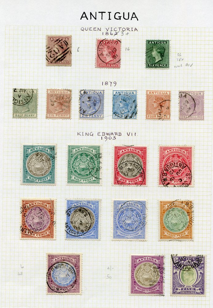 1863-1958 VFU Collection On Leaves Incl. 1863 1d Dull Rose, 1876 1d Lake Rose, 6d Blue Green Wmk Reversed, 1884-87 To 1s - Other & Unclassified