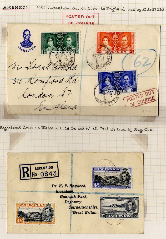 1937 Coronation Set On Cover To England, Tied By Sept 30th C.d.s's & Also Bearing Framed POSTED OUT/OF COURSE H/stamp In - Altri & Non Classificati