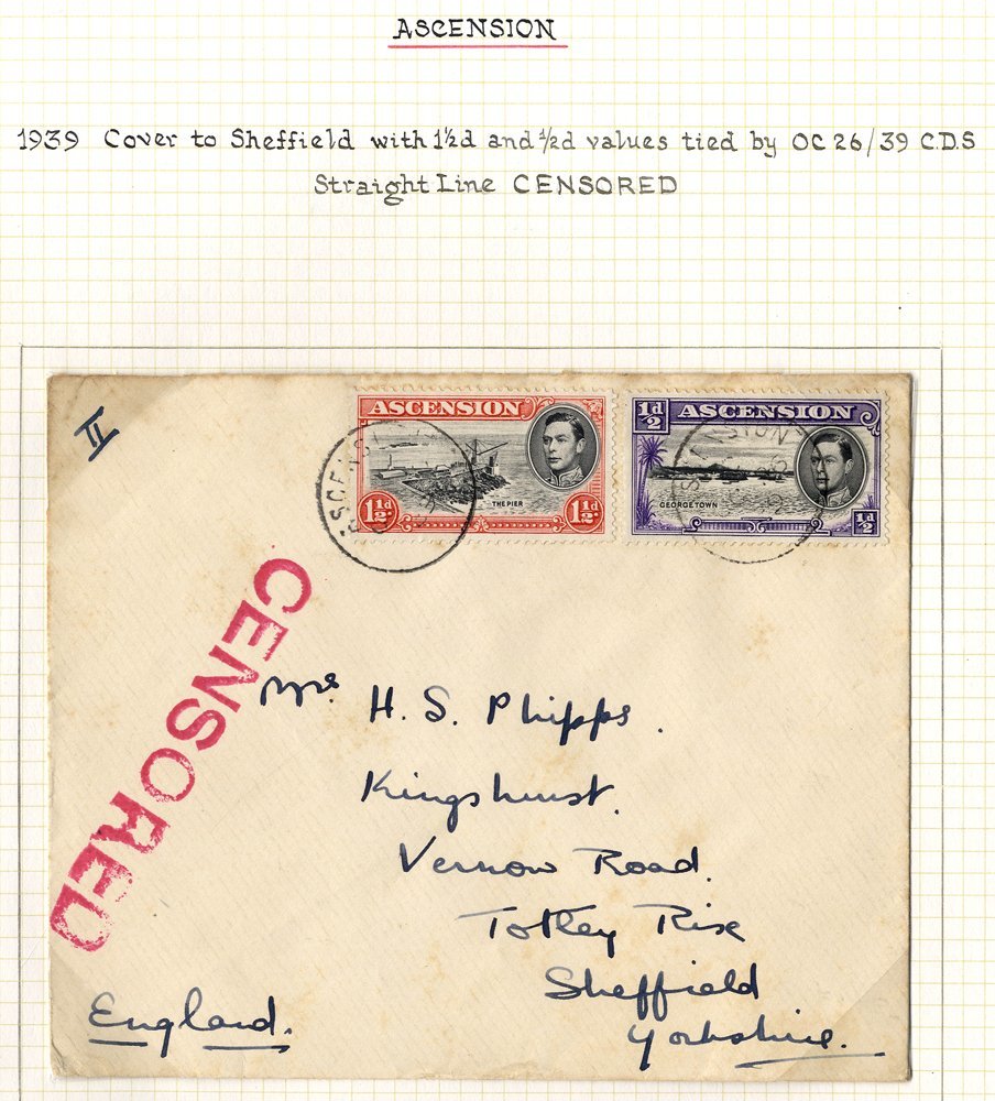 1939 Cover To Sheffield Franked ½d + 1½d, Tied Oct 26/39 C.d.s's, Also Bears S/line 'CENSORED' In Red, 1938 May 12th Reg - Other & Unclassified