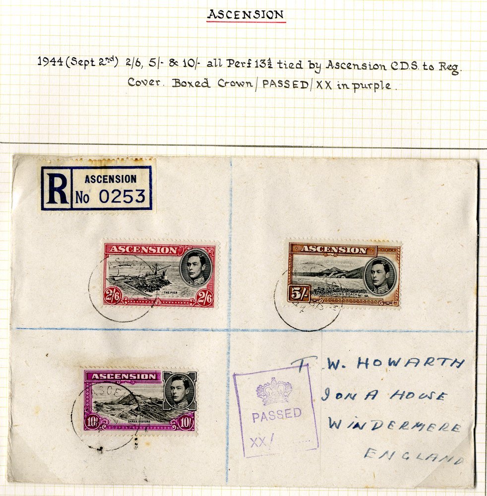 1942 Cover To USA Franked 1937 Coronation Set, Tied 20th Nov C.d.s. With Civilian Boxed 'CROWN/PASSED/XX' Censor Mark In - Other & Unclassified