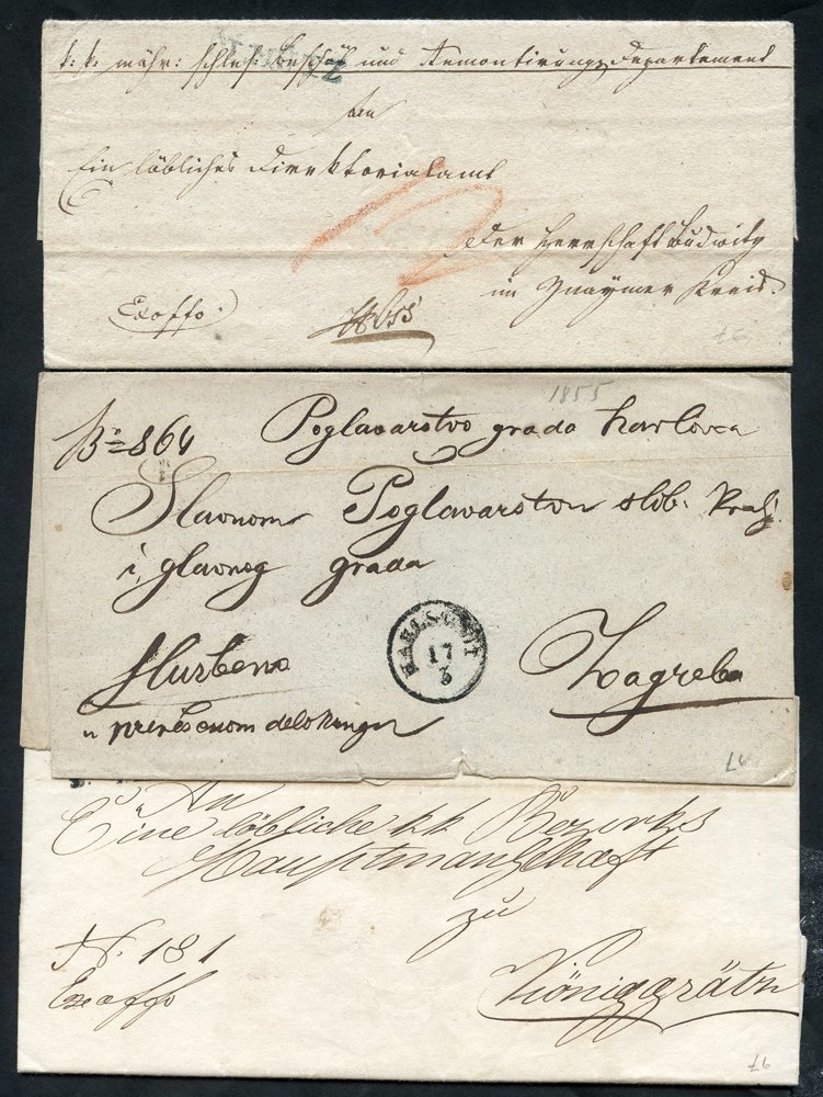 1830's-60's Pre-stamp Covers With Range Of S/line & C.d.s Cancellations Incl. 'turned' Letter, Most With Contents, Also  - Altri & Non Classificati