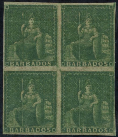 1861-70 ½d Grass-green Block Of Four, Variety Imperforate, Close To Good Margins, Unused With Large Part O.g (a Little B - Sonstige & Ohne Zuordnung