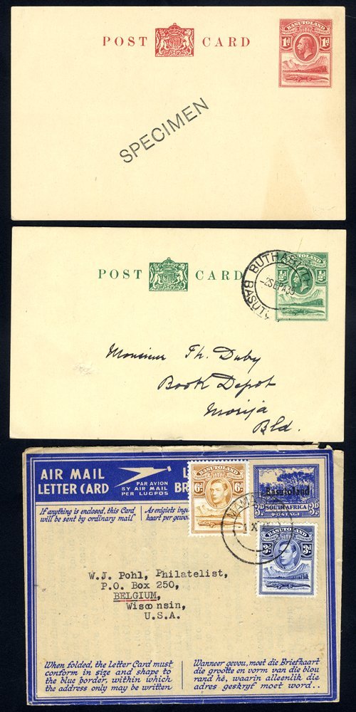 KGV-KGVI Small Accumulation Of Predominantly Postal Stationery Items, Incl. A KGV 1d SPECIMEN Card & A 1954 3d Air Lette - Sonstige & Ohne Zuordnung