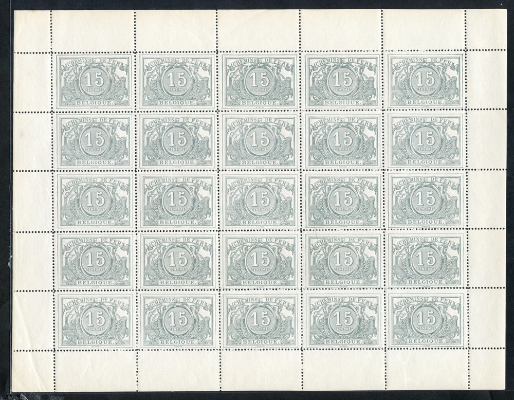 1882-94 Railway Parcels 15c Greenish Slate In A Complete UM Sheet Of 25, SG.P73, Cat. £362+ - Altri & Non Classificati